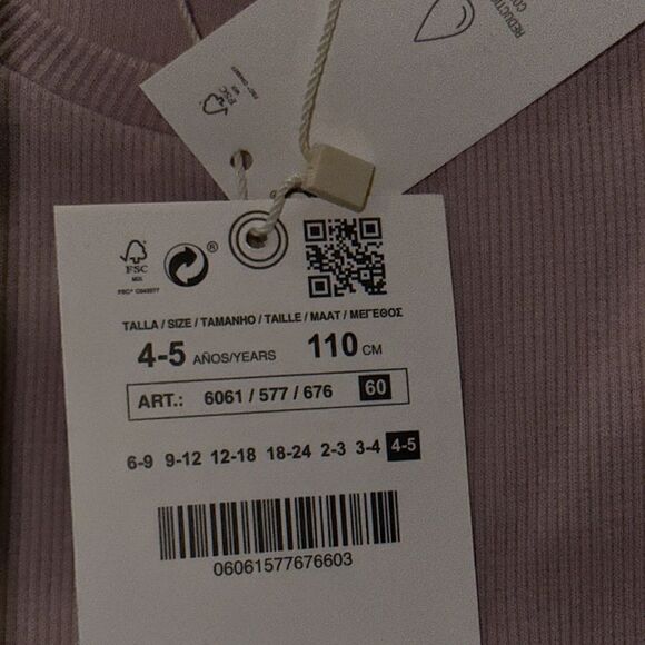 ZARA Kids | Pink | RUFFLED RIB BODYSUIT SHIRT - Picture 5 of 6